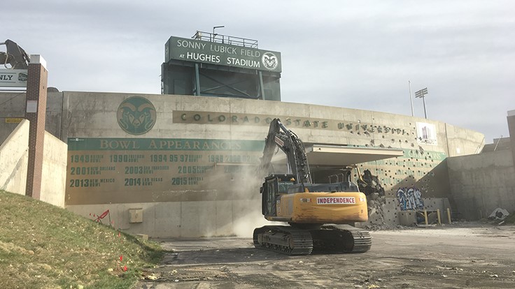 Inside CSU's football stadium demolition